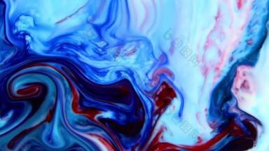 多彩的混沌墨水在液体湍流运动中扩散